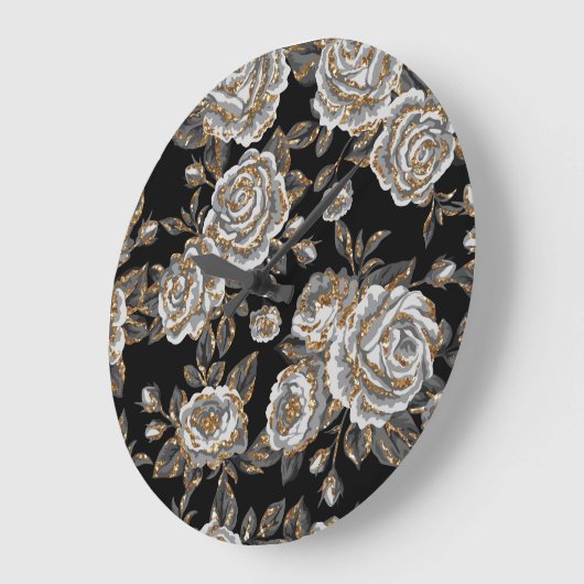 Glitter Gouden Bloemen: Sparkle . Grote Klok (Hoek)