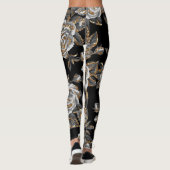 Glitter Gouden Bloemen: Sparkle . Leggings (Achterkant)