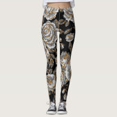 Glitter Gouden Bloemen: Sparkle . Leggings (Voorkant)