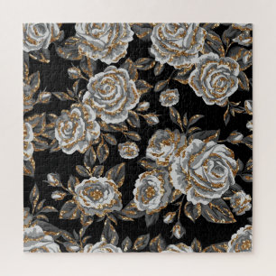 Glitter Gouden Bloemen: Sparkle . Legpuzzel