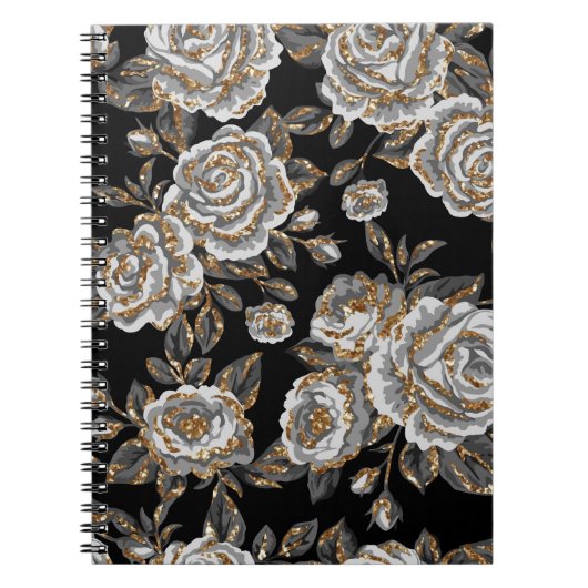 Glitter Gouden Bloemen: Sparkle . Notitieboek (Voorkant)