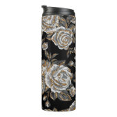 Glitter Gouden Bloemen: Sparkle . Thermosbeker (Geroteerd rechts)