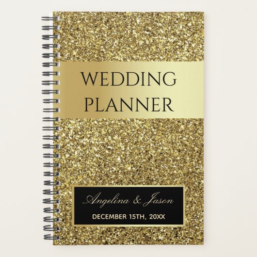 Glitter Gouden Bruiloft Planner (Voorkant)
