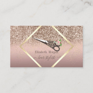 Glitter Gouden Confetti Vintage Schaar Visitekaartje