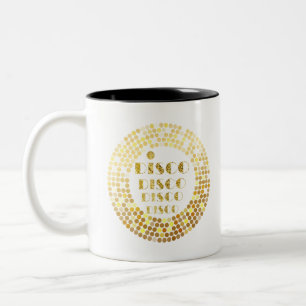 glitter, gouden disco bal tweekleurige koffiemok