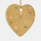 glitter / gouden harten keramisch ornament (Rechts)