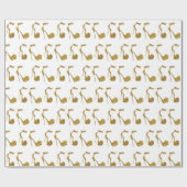 Glitter Gouden Hoge Hak Schoenen Cadeaupapier (Vlak)