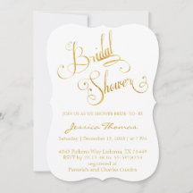 Glitter Gouden Kalligrafie Bruids Douche Uitnodigi