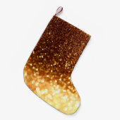 Glitter gouden lampen kleine kerstsok (Voorkant (Hangend))