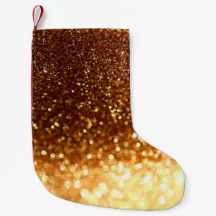 Glitter gouden lampen kleine kerstsok