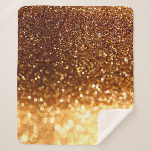 Glitter gouden lampen sherpa deken
