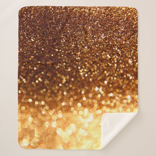 Glitter gouden lampen sherpa deken (Voorkant)