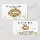 Glitter Gouden Lippen Print Visitekaartje (Voorkant / Achterkant)