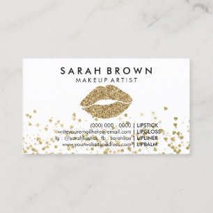 Glitter Gouden Lippen Print Visitekaartje