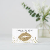 Glitter Gouden Lippen Print Visitekaartje (Staand voorkant)