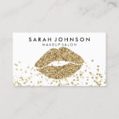 Glitter Gouden Lippen Print Visitekaartje (Voorkant)