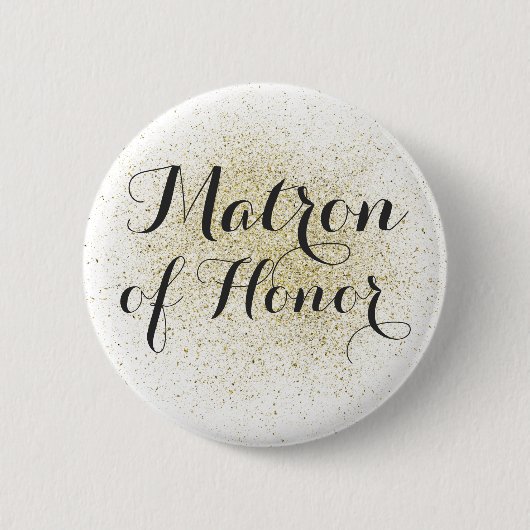 Glitter Gouden Matron van Eer Button (Voorkant)