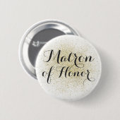 Glitter Gouden Matron van Eer Button (Voorkant /achterkant)