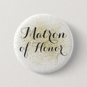 Glitter Gouden Matron van Eer Button