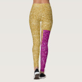 Glitter Gouden Paarse Leggings (Achterkant)