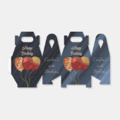 Glitter & Gouden Rode Ballonnen 40e Verjaardag Bedankdoosjes (Uitgevouwen)