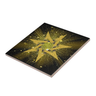 Glitter Gouden Ster Keramische Tegels Tegeltje