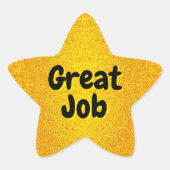 Glitter Gouden Ster Met Aangepaste Bericht Textuur Sticker (Voorkant)