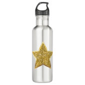 glitter gouden ster waterfles (Voorkant)