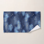 Glitter Gouden Sterren Donkerblauw Hemelpatroon Bad Handdoek (Handdoek)