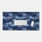 Glitter Gouden Sterren Donkerblauw Hemelpatroon Bureaumat (Keyboard & Muis)