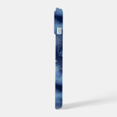 Glitter Gouden Sterren Donkerblauw Hemelpatroon iPhone 15 Case (Linkerkant)