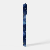 Glitter Gouden Sterren Donkerblauw Hemelpatroon iPhone 15 Case (Rechterkant)