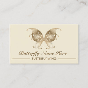 Glitter Gouden Vlinder Swirl Decoratief Visitekaartje