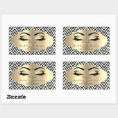 Glitter gouden wimperogen van zwart witte Chevron Rechthoekige Sticker (Vel)