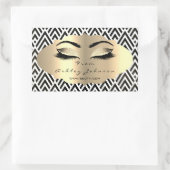 Glitter gouden wimperogen van zwart witte Chevron Rechthoekige Sticker (Tas)