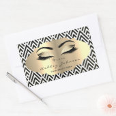 Glitter gouden wimperogen van zwart witte Chevron Rechthoekige Sticker (Envelop)