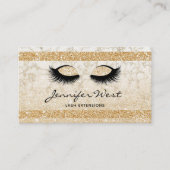 Glitter Gouden witte marmeren make-up artist wimpe Visitekaartje (Voorkant)
