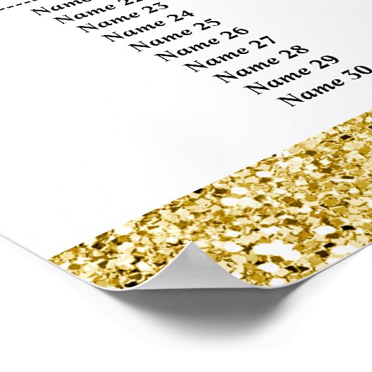 glitter , gouden zitplaats , verjaardagszetel poster (Hoek)