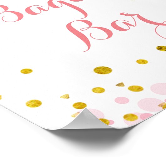 Glitter goudroze maan waterverf Bagel Bar Sign Poster (Hoek)