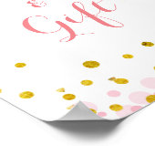 Glitter goudroze maan waterverf Cadeaubord Poster (Hoek)