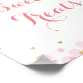 Glitter goudroze waterverf Sweet Trets bord Poster (Hoek)