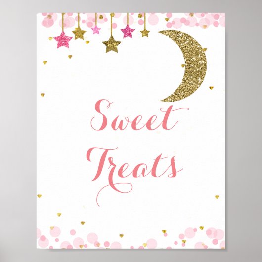 Glitter goudroze waterverf Sweet Trets bord Poster (Voorkant)