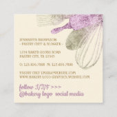 Glitter goudstoffige roze banketbakkerij vierkante visitekaartje (Achterkant)