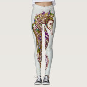 Glitter Goudzedenregenboogzeepaardje Leggings (Voorkant)