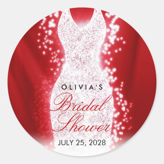 Glitter Gown Vrijgezellenfeest Favor Stickers Cirk (Voorkant)