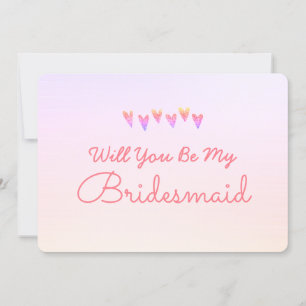 Glitter Gradation Heart zal je zijn mijn Bridesmai Kaart