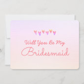 Glitter Gradiënt Hart Wil je mijn bruidsmeisje zij Kaart (Voorkant)