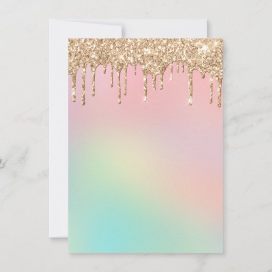 Glitter Gradient Quinceañera Birthday Kaart (Achterkant)