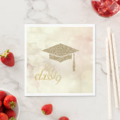 Glitter Graduation Cap, Bokeh, Klasse 2019 Servet (Insitu)