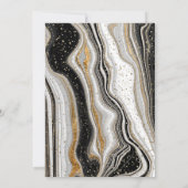 Glitter Graduation Cap, Confetti Black Marble Kaart (Achterkant)